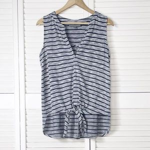 Sundays in Brooklyn striped knit tie front top